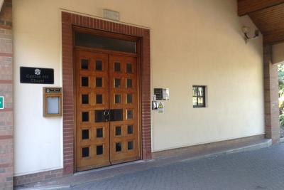 Canley Garden Cemetery and Crematorium Cannon Hill Chapel entrance door