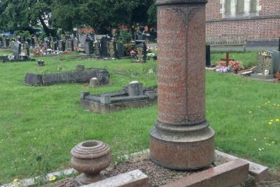 St Paul's cemetery partially fallen grave