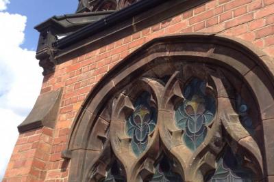 Windmill Road cemetery Chapel window detail