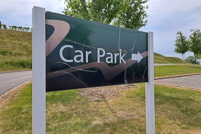 Cam Valley Car park sign