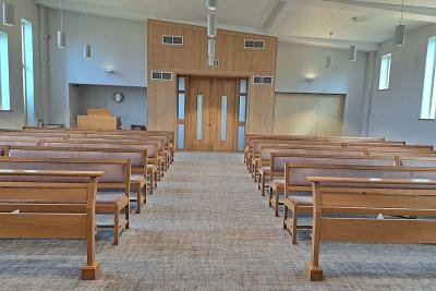 Cam Valley Chapel entrance door from inside