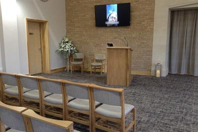 Mercia Forest Crematorium chapel lectern and screen