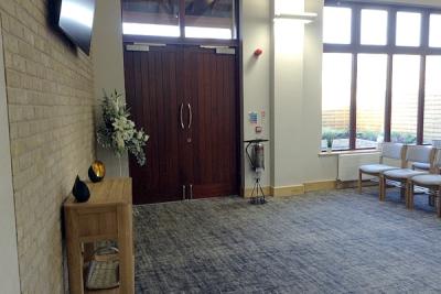 Mercia Forest Crematorium chapel exit door