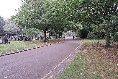 Widney Manor Cemetery road leading to the exit