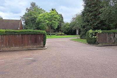Widney Manor Cemetery exit view out of the car park