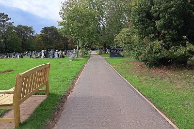 Widney Manor Cemetery wide and level walking paths