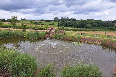 Gedling Crematorium's water fountain display