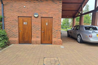 Gedling Crematorium's unisex two toilets (around the corner from the entrance doors)