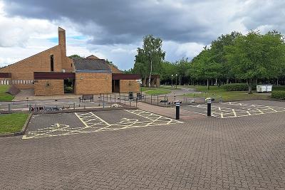 Streetly Crematorium - four (of the six) disabled car park bays close to both chapels