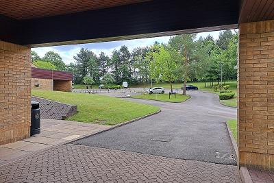 Streetly Crematorium - view of the car park from West Chapel entrance canopy