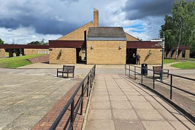 Streetly Crematorium - walkway from the main car park to the two chapels