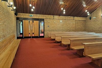 Streetly Crematorium - West chapel entrance (from inside chapel)