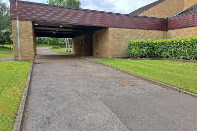 Streetly Crematorium - The walk up to the East chapel entrance