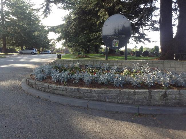 Canley Garden Cemetery and Crematorium entrance sign