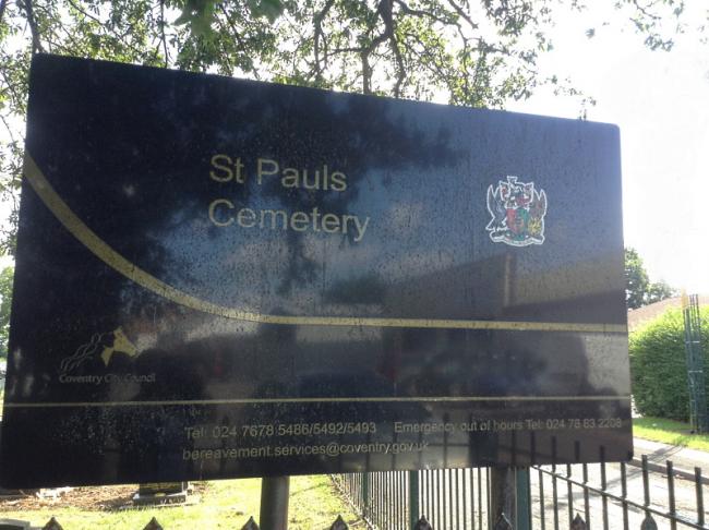 St Paul's cemetery entrance sign