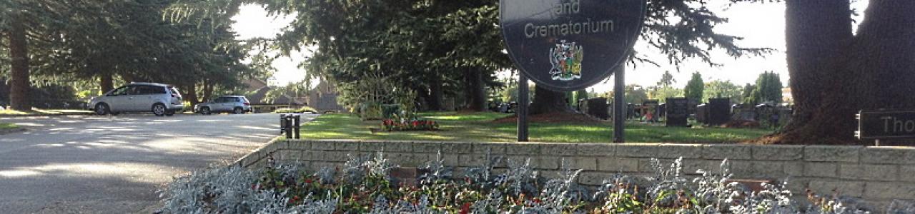 Cannon Hill main entrance to Canley Crematorium