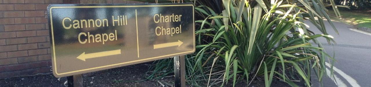 Direction signs at Canley Crematorium